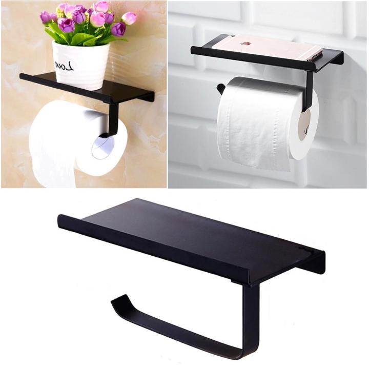 Wall Mount Kitchen Tissue paper Roll holder Organizer With Mobile Rack Shelf