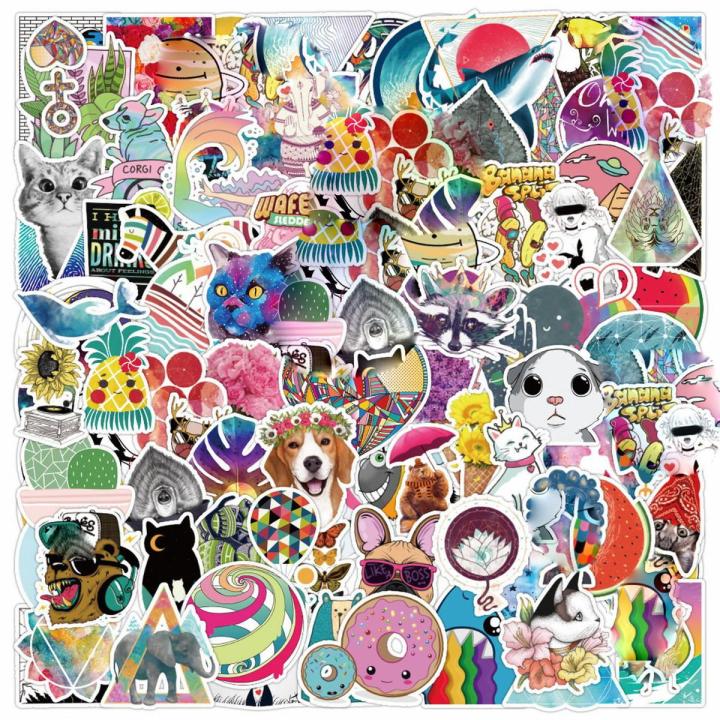 Cabbage Patch Stickers 100PCs Colorful PVC Luggage Mug Computer Desktop Stickers Waterproof Decal Stickers