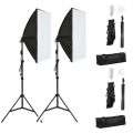 Photo Studio Lights Softbox Studio Lighting Kit with  50x70 cm Photo Studio Softbox 5500 K Daylight 45 W,  Folding Bulb Tripod. 