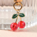 Charm DIY Jewelry Gifts Lovely Cherry Keychain Simulated Fruit Keyring Pendants For Women Girls Handbag Decoration Cherry Super Store. 