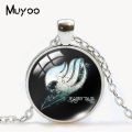 New Fairy Tail Anime Glass Dome Jewelry Pendants Fairy Tale Cartoon Patterns Handmade Zinc Alloy Necklace. 