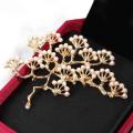 Pearls Pine Tree Brooch Pin Female Metal Fashion Jewelry Scarf Buckle Accessory. 
