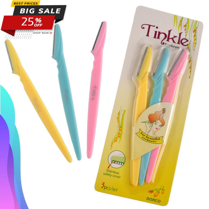 3 Pcs Tinkle Razors for Women – Painless Eyebrow Shaping & Smooth ...