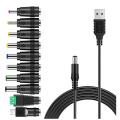 5V DC Power Cable-1 x USB to DC Power Cable
10 x Laptop Charger Adapter-Black. 