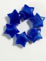 Rust Blue Maroon Star Marble Acrylic Plastic Beads - Pack of 40gms- Ideal for DIY Jewelry Making, Jewelry, and Dress Accessories.. 