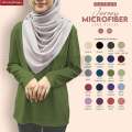 𝐐𝐀𝐘𝐑𝐀𝐀 Jersey Plain Microfiber Long Sleeve Round Neck / Size : S-5XL / Women Wear / T-shirt Unisex / Jersi Sukan. 