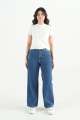 Rockstar Jeans - Classic Mid-Blue Wide-Leg Jeans For Women - Denim Full Pant For Women. 