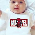 Marvel The Avengers Deadpool drukuj maluch ubrania Harajuku noworodka Romper niemowlę kombinezon 0-24M body dziecięce. 
