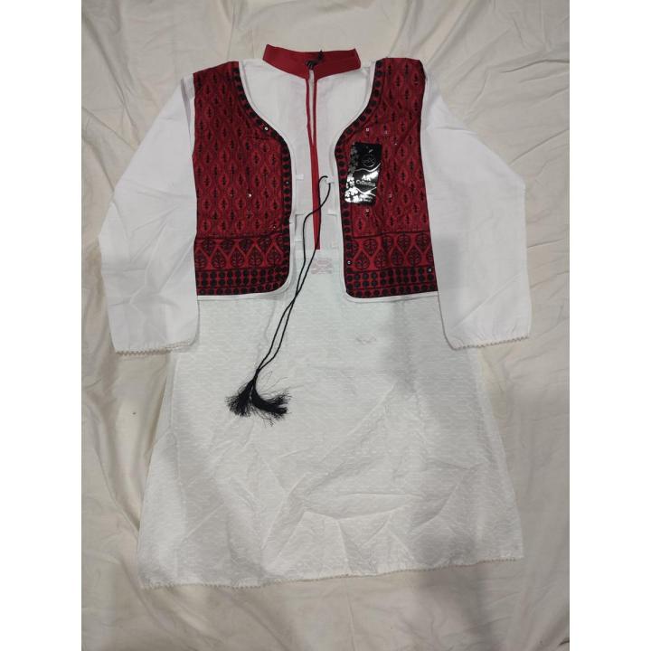 Jasmine Sindhi Hand Embroidered Cotton Round Neck Kurta