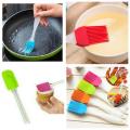Silicon Spatula and Brush Set for Non Stick Cooking Oiling and Baking - Multicolor. 