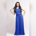 blue pocket style jumpsuit for girls. 