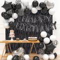 Happy Birthday Blue Decoration Set Including Birthday Foil + 30 Balloons + 5 x Confetti Balloons +2 x stars & Hearts +1 pc Curtains 6 feet Length ) Party Items Birthday Themes -Birthday Decoration -Birthday Theme For Boy/Girl -Birthday. 