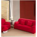 Red 5 seater Jersey Sofa Cover - (3 + 1 +1). 