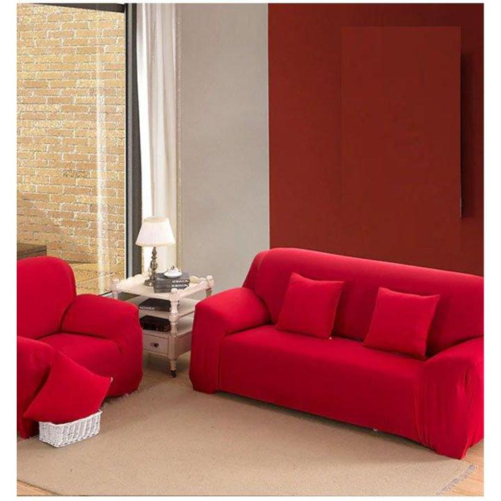 Red 5 seater Jersey Sofa Cover - (3 + 1 +1)