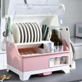 Multipurpose Plate Rack Drying Rack With Cover and Storage Organizer. 