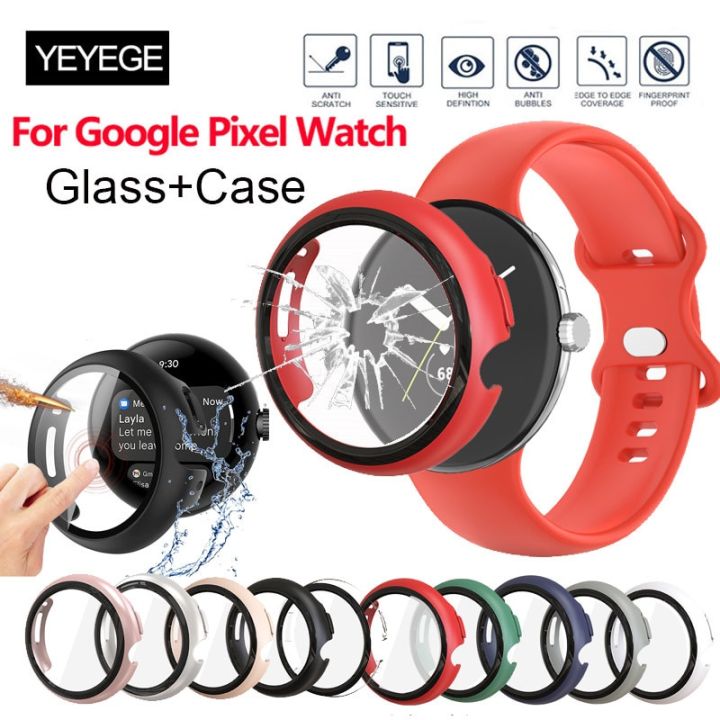 Tempered Glass+Case For Google Pixel Watch 2 Screen Protector Glass Cover 2 in 1 Bumper For Google Pixel Watch Protective Cover