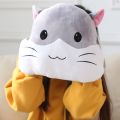 Cute cute hamster hands cover pillow plush toy hand warmer office home creative heartwarming gift for children and girls. 