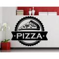 SIZE: 2 x 1.5 feet -  PIZZA SLICE Fast Food WALL STICKERS FOR Kitchen, FOODS RESTAURANTS, SHOPS interior DECOR decoration LOVERS - BLACK color - lucky garnet. 