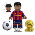 TV6503 Famous Football Player Messi Mbappe Ronaldo Neymar Zidane Ronaldinho Idrahimovic Building Block Figure Toys. 