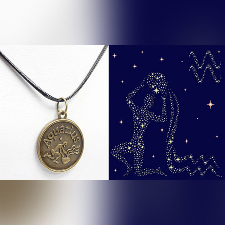 AQUARIUS SIGN PENDANT CLOSE NECK FOR HIM, HER
