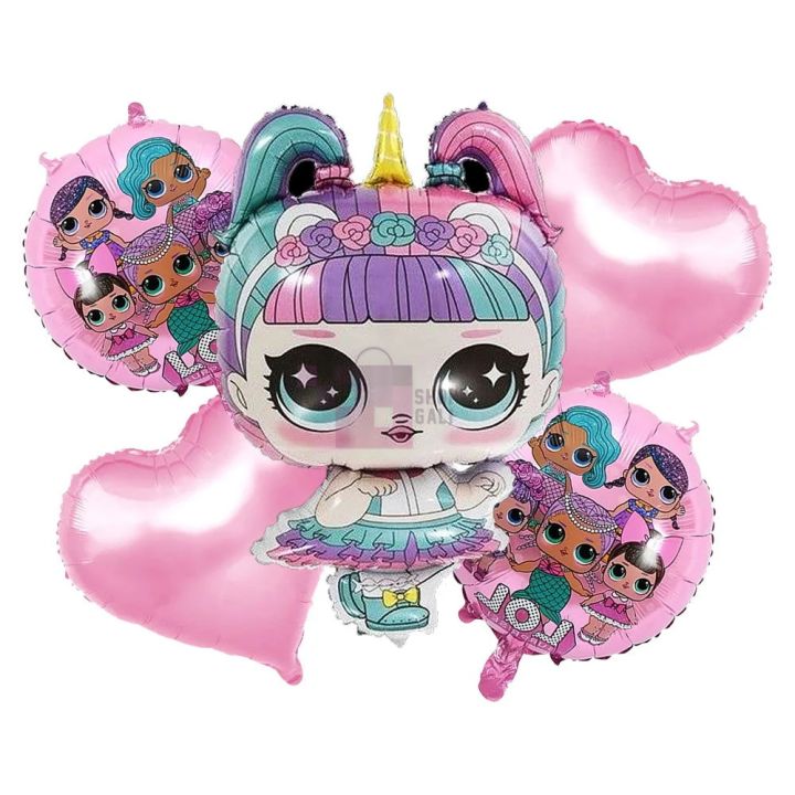LOL Surprise Foil Balloon Set - 18 Inch - Lol Surprise Themed Party - Pink - Girls - Pack Of 5 Foil Balloons