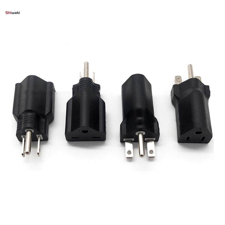 Portable 110-120V to 220-240V Plug Adapter Black 5-15P To 6-15R
