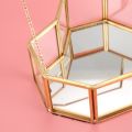 Flip Heart Shaped Geometric Glass Jewelry Box Glass Ring Box Exquisite Unique Wedding Jewelry Box Ring For Wedding Decoration. 