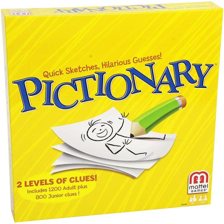 Pictionary Board Game, Drawing Game for Kids, Adults and Game Night with Dry Erase Markers and Boards