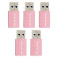 5PCS USB Data Blocker Charge-Only USB Blocker Adapter for Blocking Data Sync Protect Against Juice Jacking Pink. 