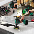 9Pcs Drill Brush Attachment Kit Power Scrubber Drill Brushes with 6 inch Long Reach Extension for Cleaning Bathroom, Kitchen, Garden, Floor, Tub, Bbq Tool, Automotive. 