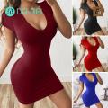 DR BEI Bodycon Dress Waist Tight Solid Color Bodycon Mini Dress. 