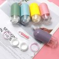 Mini Contact Lens Case Travel Kit Pill Shape Contacts Lens Container Easy Carry With Tweezer Suction Stick Lenses Box Container. 