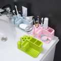 Rinsing Toothbrush Soap Holder, Bathroom Drain Holder Storage Box, Multifunctional Rectangular Toothpaste Holder Storage Rack, Toothpaste Toothbrush Soap Rinsing Mug Drainer. 