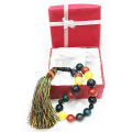 Multi Color Aqeeq Stone Tasbeeh 17 Beads (Size 14MM) | tasbih e umm ul baneen - Fancy tasbi for Men and women (Agates) muslim Agate zikr prayer Tasbeeh - handmade Rosary 14mm tasbi counter Stress Relaxation. 