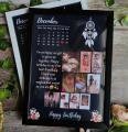 A4 size black theme / Happy birthday photo frame With Birthday Calendar and Ultra HD Pictures Customized Picture Frame. 