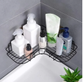 Self-Adhesive Stainless Steel Bathroom Corner,Kitchen Storage, Shampoo Holder,Bathroom Shelves - Bathroom Accessories Black, Set of 1. 