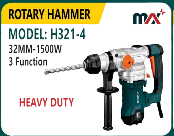 1500W Heavy Duty Rotary Hammer Drill With 6 Adjustable Speed, 4