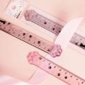 Panda Online High Cat Claw Ruler 15cm Ruler Student Creative Stationery Measuring Ruler Transparent Plastic. 