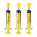 Oral children's feeding device, food grade material, needle free syringe, with lid syringe. 