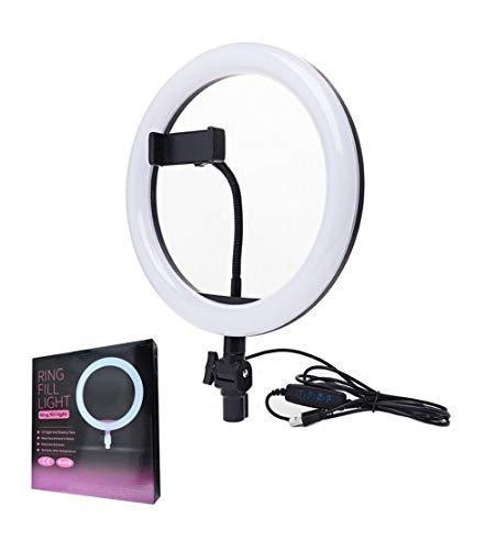 Makeup Ring Lights 10" Portable LED Selfie Lights (26cm) for Camera, Phone, TIK Tok, YouTube Video Shooting. Lightweight. For Video Making Selfie Ring Light Photography Dimmable Makeup 26cm Ring Light Video Live with Phone Holder USB Plug (NO STAND)
