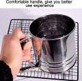 Stainless Steel Flour Sieve, 3 Cup Rotating Crank Pastry Sieve Flour Kitchen Craft Stainless Steel for Home Bakeries Pastries Flour Ice Sugar. 