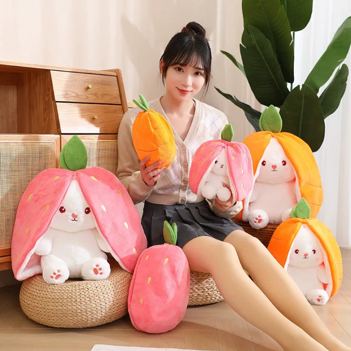 Teddy Rabbit For Girls Cute Teddy Bear for Girls - Soft Stuffed Carrot Rabbit Plush Doll ...