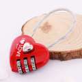 3 digits Ressetable Combination Padlock for Suitcase locker Travel Bags gift heart shape number code lock. 