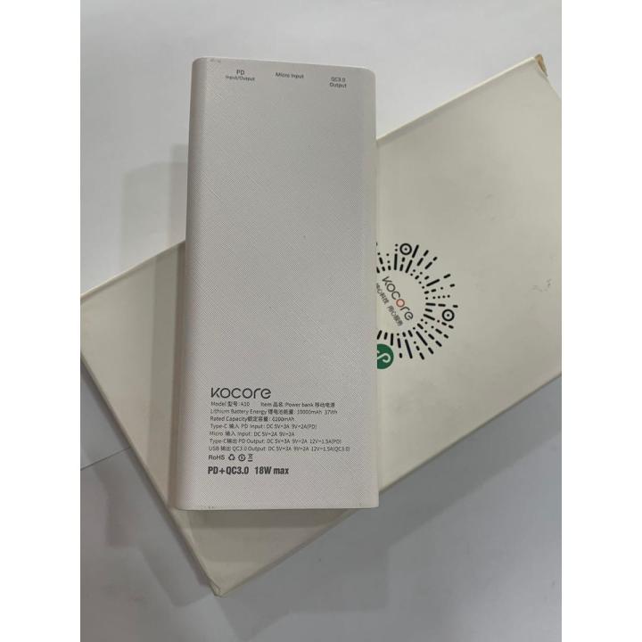 KOCORE 6200 MAH Poer Bank White Color