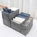 6-9 Pockets  Wardrobe Jeans Organizer, Jeans Compartment Storage Box, Clothes Drawer Mesh Separation Box, Portable Foldable Closet -- The Flex. 