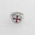 Harong Red Enamel Ring Knights Templar Ring Punk Vintage Jewelry Party Cross Custom Assassins Rings Men Gift. 