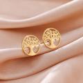 Ancient jewelry for mother amulet earrings replica Skyrim tree of life earrings stainless steel gold birthday gift for relatives and friends. 