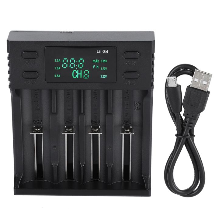 LiitoKala Lii-S4 DC 5V2A Smart Battery Charger Four Slot with Power Display