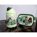 Ben Ten , Barbee , Minions, Angry Bird  Double Layer Kids School Lunch Box with Spoon And Water Bottle 500. 