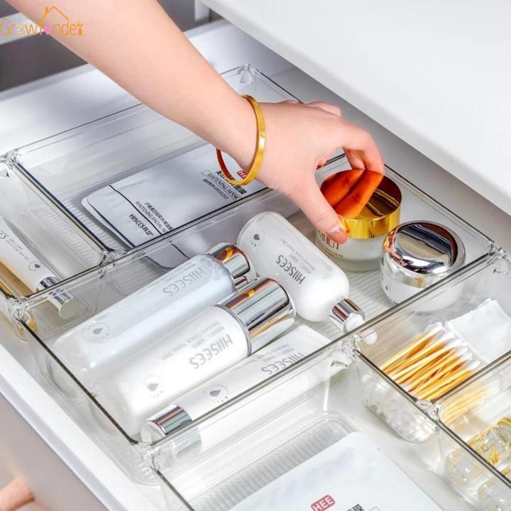 [Featured] Acrylic Clear Drawer Organizer Box/Multi-size Jewelry Makeups Stationery Tableware Storage Case/Home Groceries Organizing Gadgets